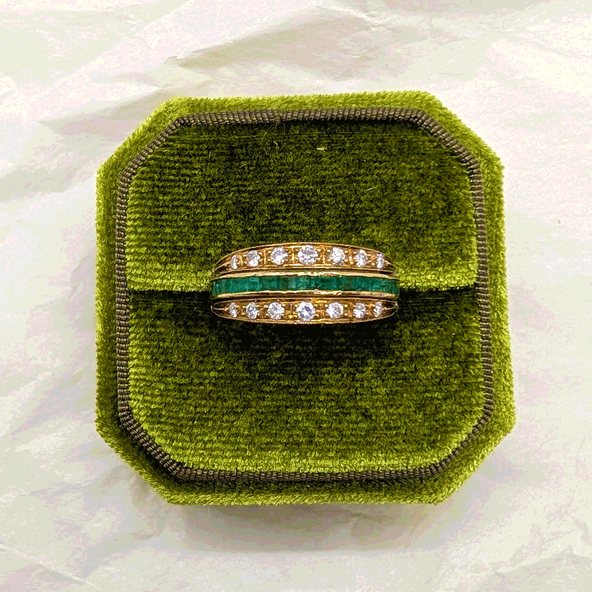 18ct Yellow Gold Swivel Ring with Rubies, Emeralds and Diamonds