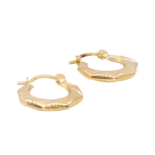Small 9ct Yellow Gold Geometric Hoop Earrings