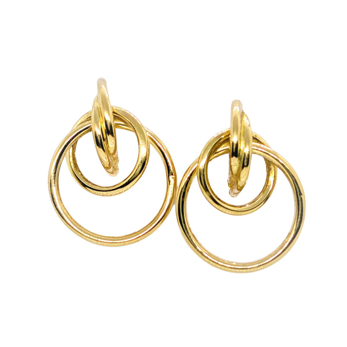 9ct Yellow Gold Loop Drop Earrings with Butterfly-Backs