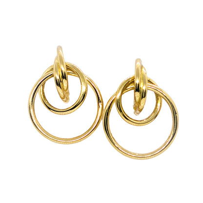 9ct Yellow Gold Loop Drop Earrings with Butterfly-Backs