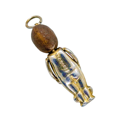 Silver Fumsup Charm Pendant with Glass Eyes