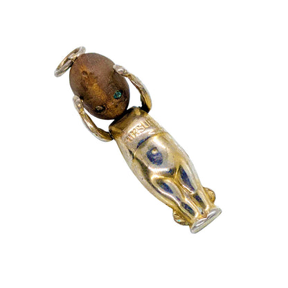 Silver Fumsup Charm Pendant with Glass Eyes