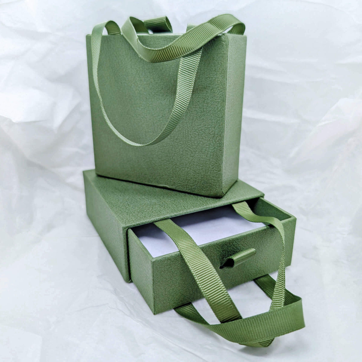 Forest Green Jewellery Gift Box Bag
