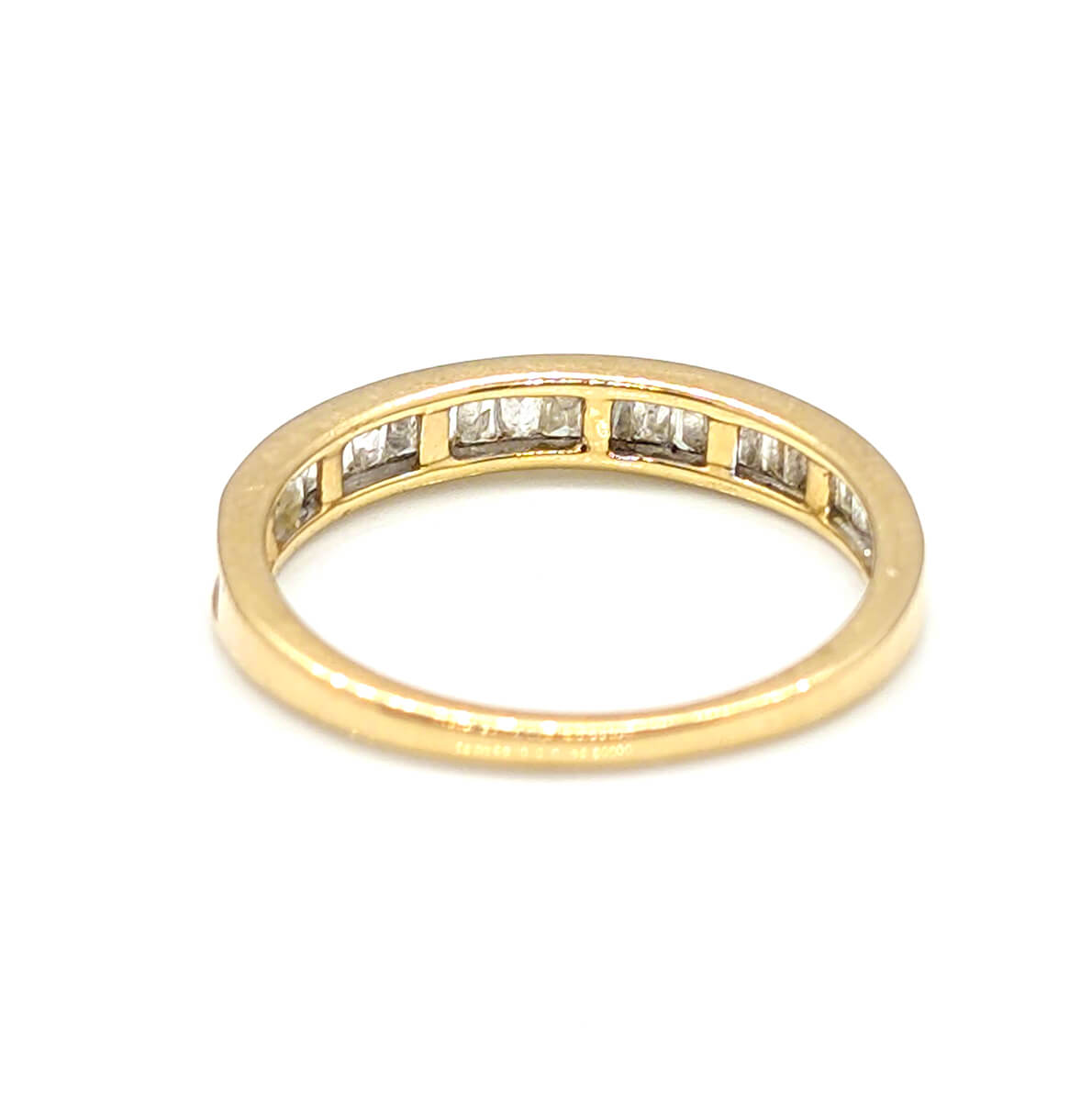 9ct Yellow Gold Half Eternity Ring with Baguette Diamonds