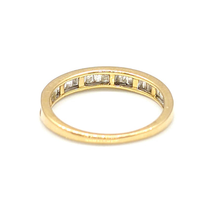 9ct Yellow Gold Half Eternity Ring with Baguette Diamonds