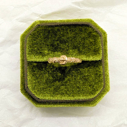 9ct Yellow Gold Detailed Belt Buckle Ring