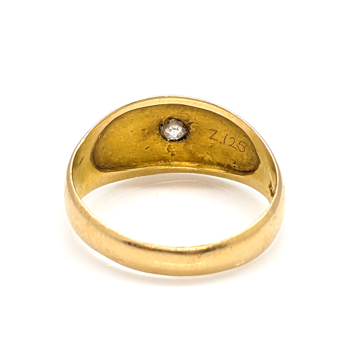 18ct Yellow Gold Starburst Solitaire Ring with Old Mine Cut Diamond