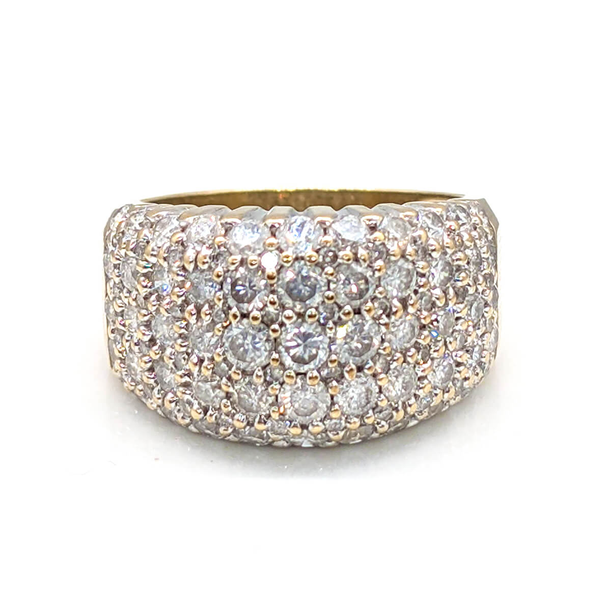 9ct Yellow Gold Diamond Bombe Cocktail Ring