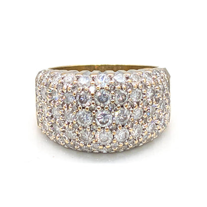 9ct Yellow Gold Diamond Bombe Cocktail Ring
