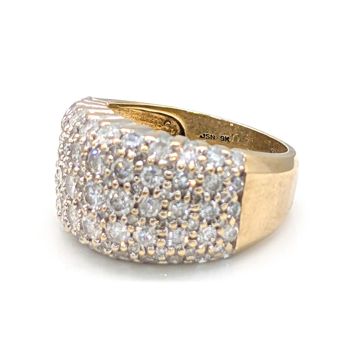 9ct Yellow Gold Diamond Bombe Cocktail Ring