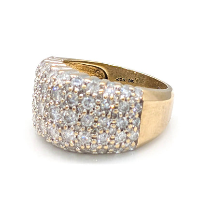 9ct Yellow Gold Diamond Bombe Cocktail Ring