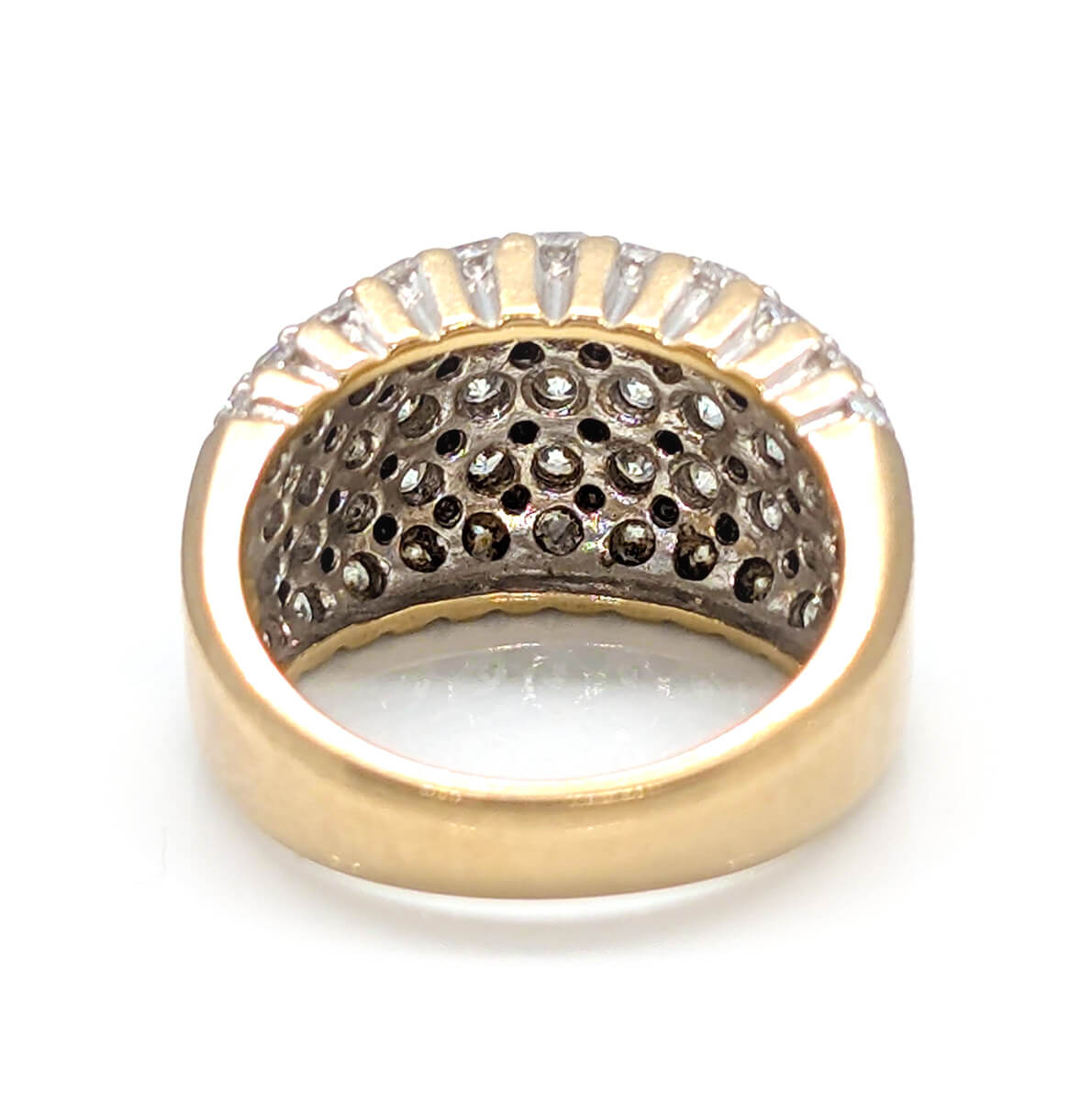 9ct Yellow Gold Diamond Bombe Cocktail Ring
