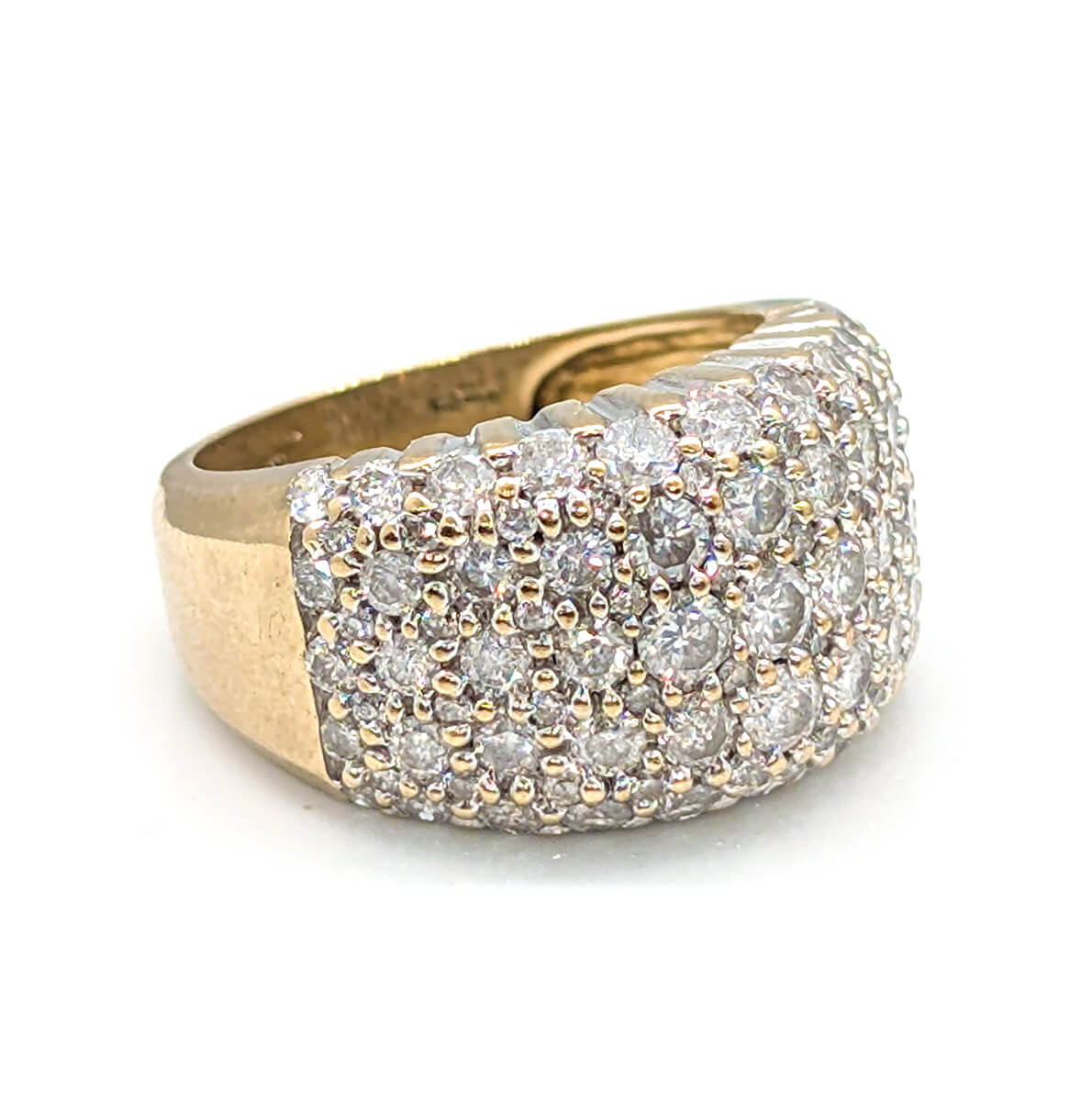 9ct Yellow Gold Diamond Bombe Cocktail Ring