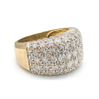 9ct Yellow Gold Diamond Bombe Cocktail Ring