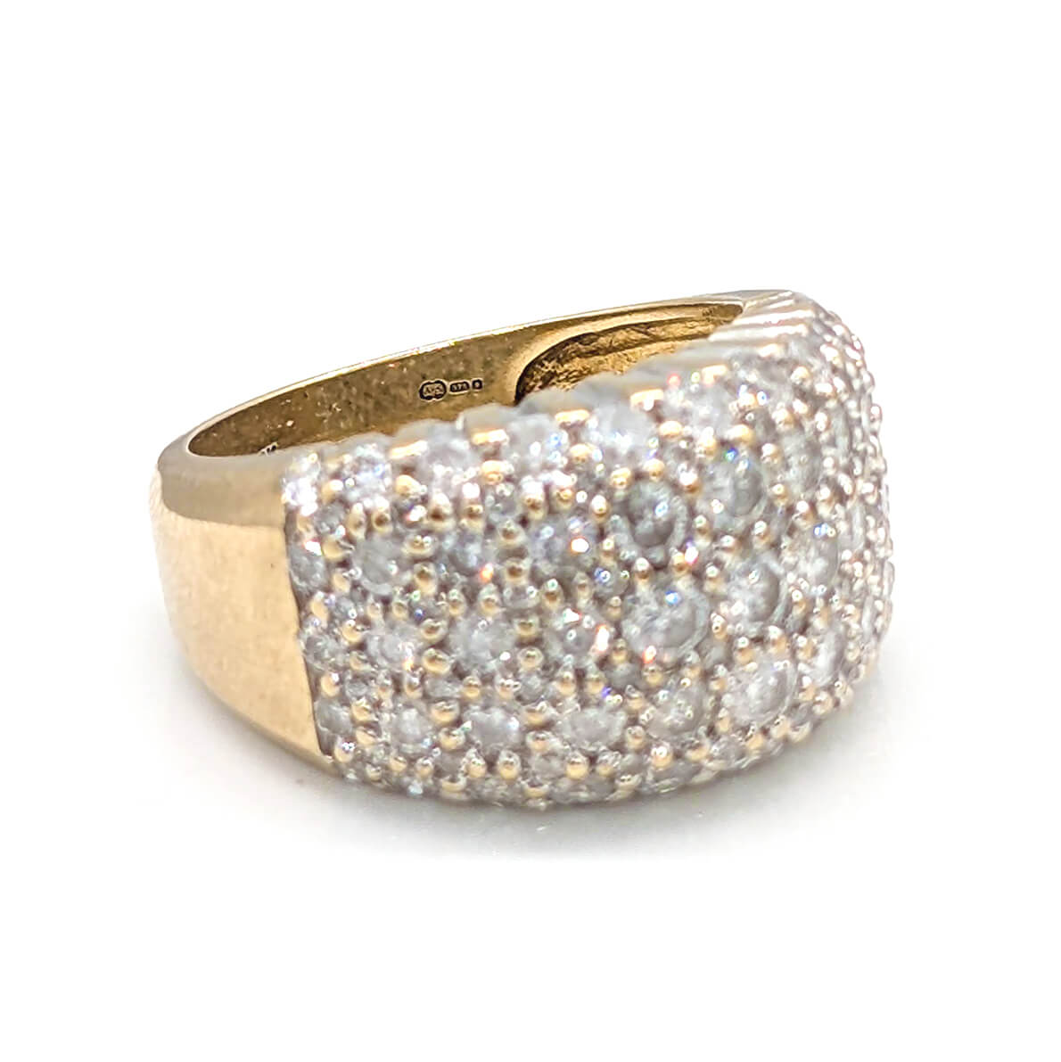 9ct Yellow Gold Diamond Bombe Cocktail Ring