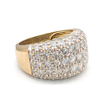 9ct Yellow Gold Diamond Bombe Cocktail Ring