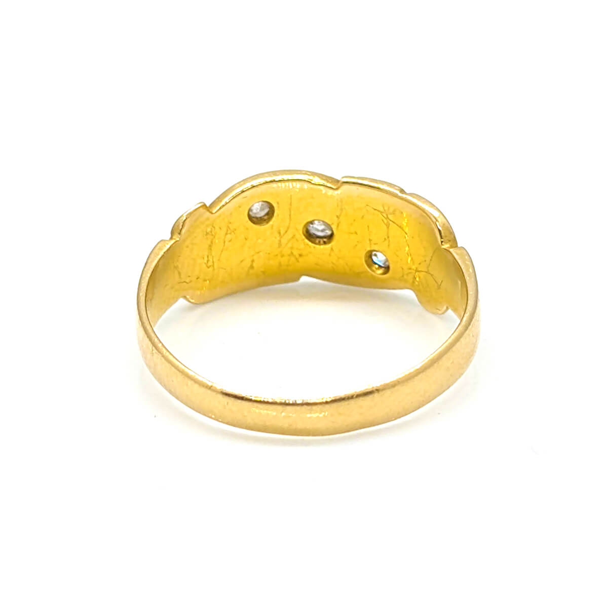 18ct Yellow Gold Diamond Trilogy Starburst Ring