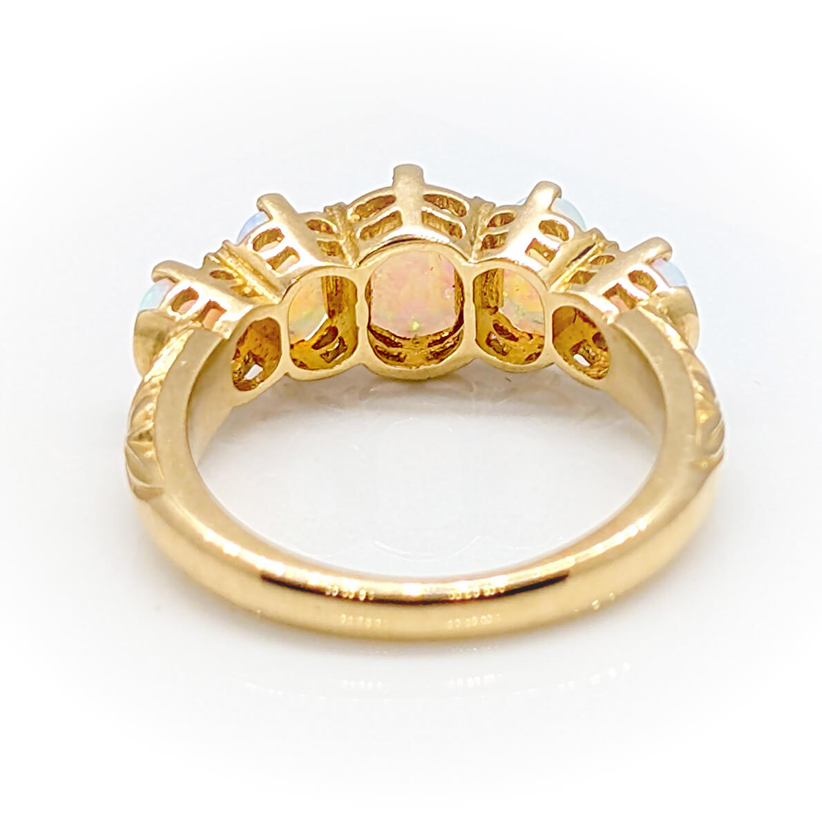 9ct Yellow Gold Five-Stone Synthetic Opal Ring