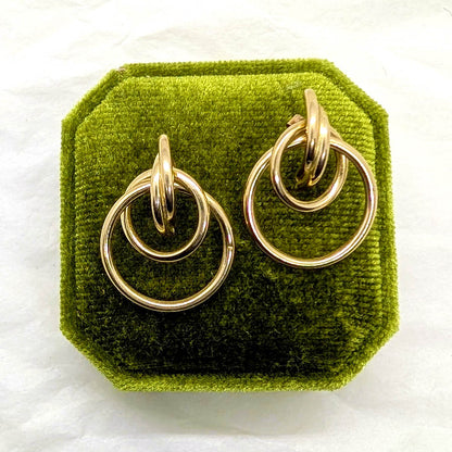 9ct Yellow Gold Loop Drop Earrings with Butterfly-Backs