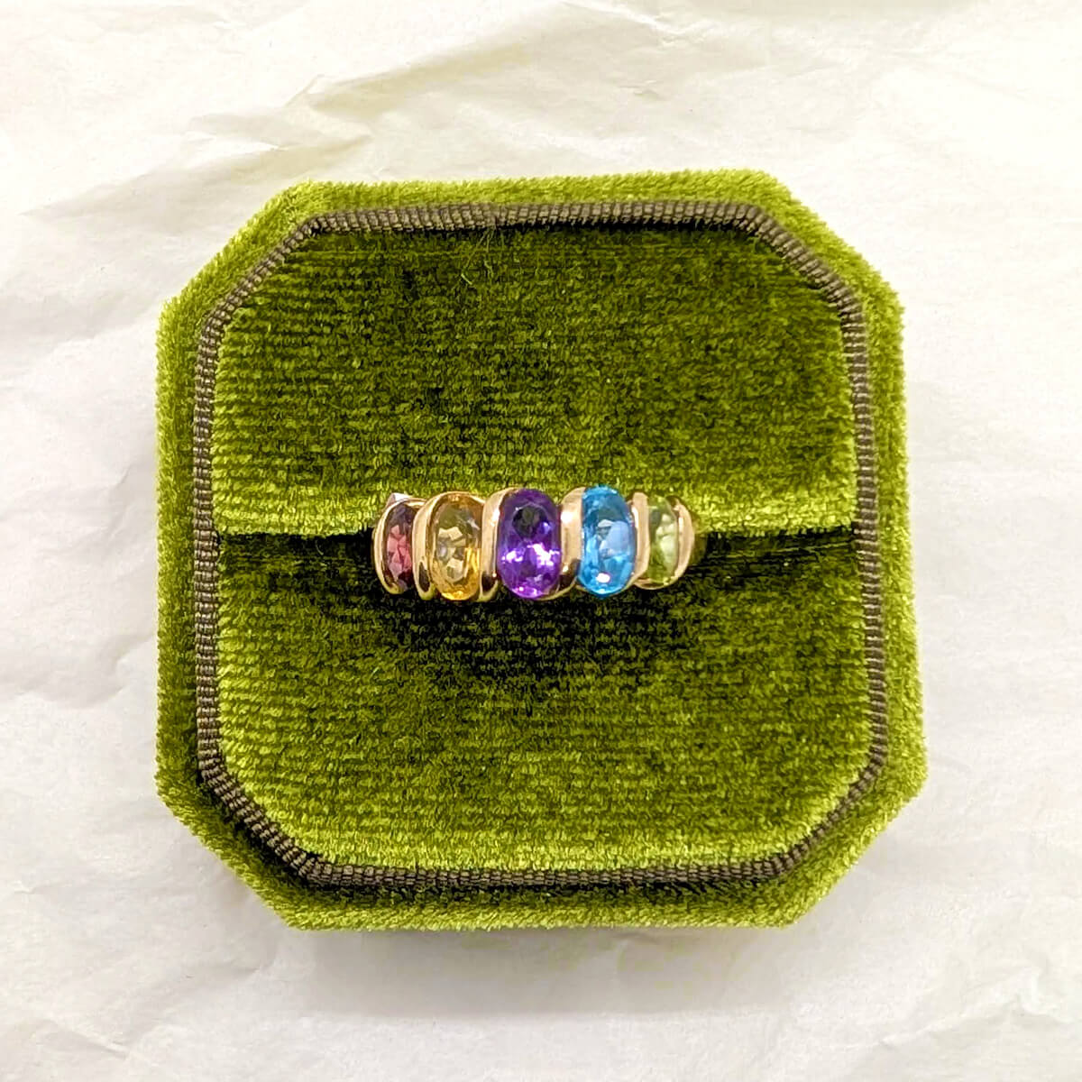 9ct Yellow Gold Colourful Five-Stone Ring
