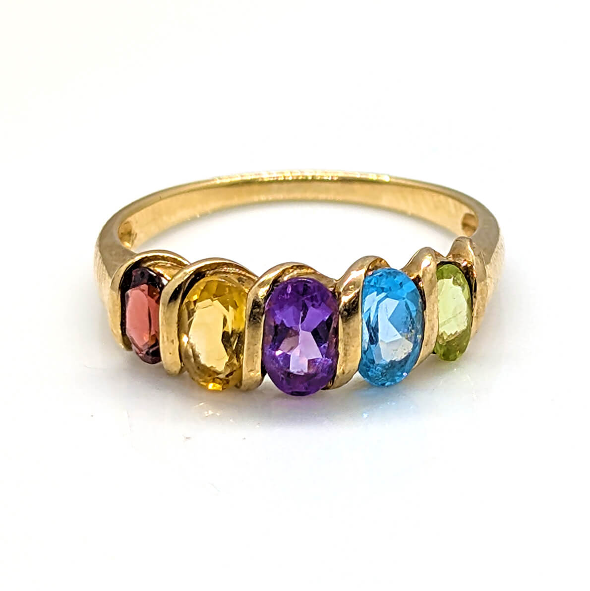 9ct Yellow Gold Colourful Five-Stone Ring