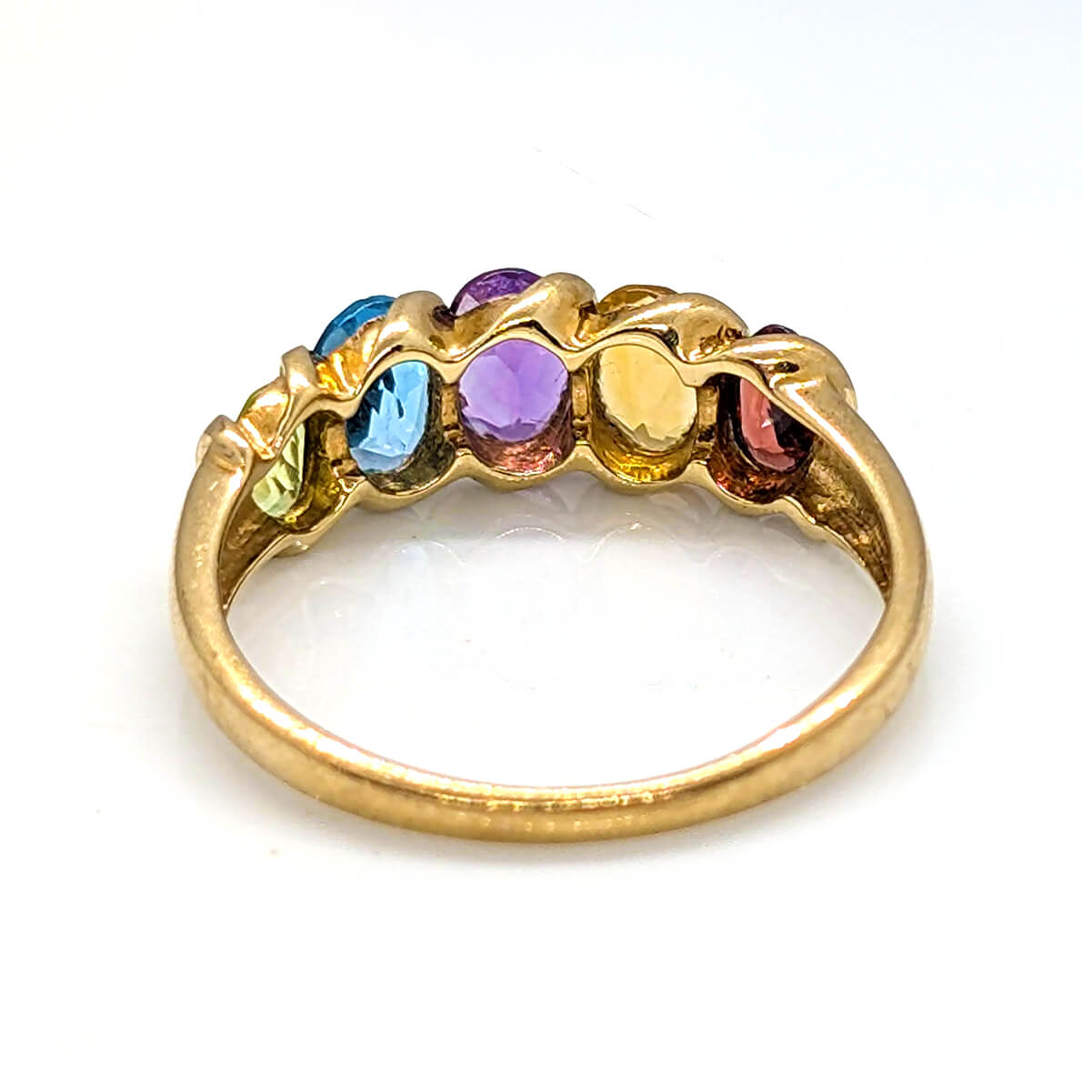 9ct Yellow Gold Colourful Five-Stone Ring