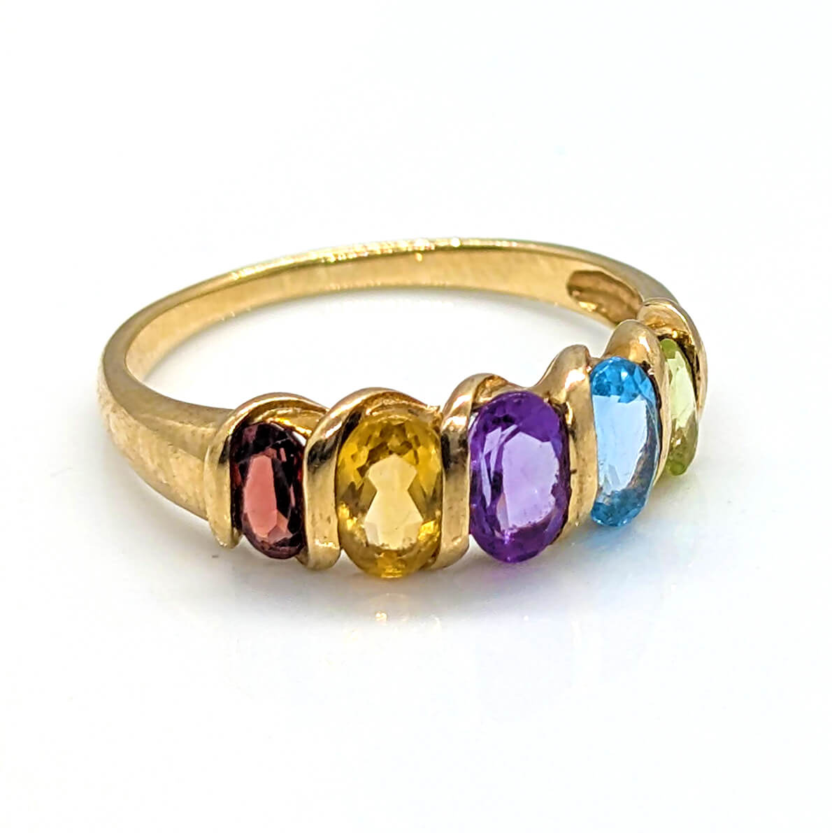 9ct Yellow Gold Colourful Five-Stone Ring