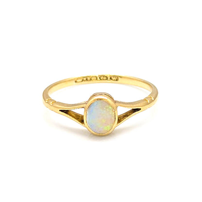 18ct Yellow Gold Bezel Set Opal Ring