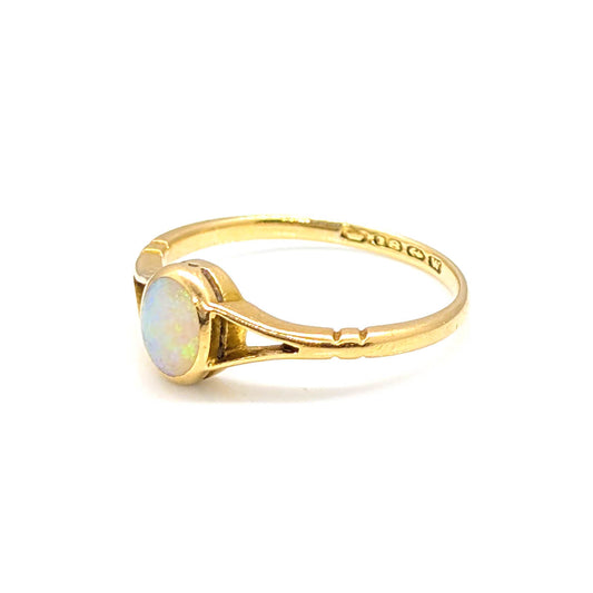 18ct Yellow Gold Bezel Set Opal Ring