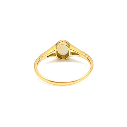 18ct Yellow Gold Bezel Set Opal Ring