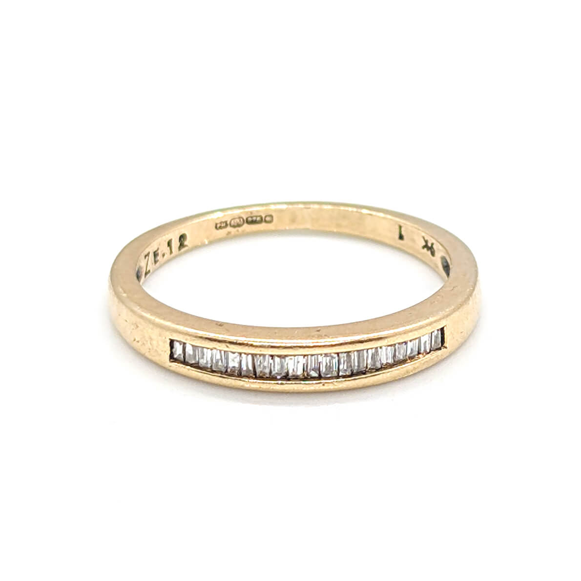 9ct Yellow Gold Quarter Eternity Ring with Baguette Diamonds