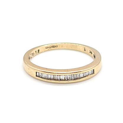 9ct Yellow Gold Quarter Eternity Ring with Baguette Diamonds