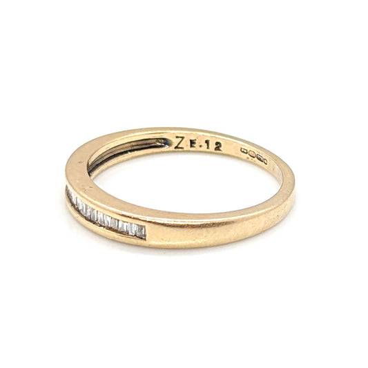 9ct Yellow Gold Quarter Eternity Ring with Baguette Diamonds