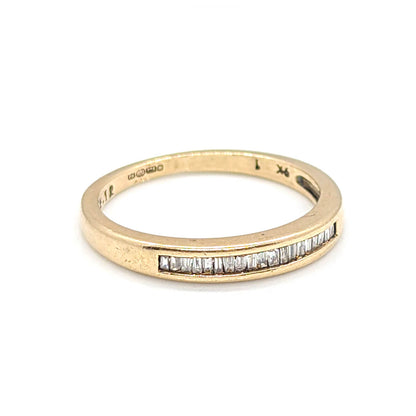 9ct Yellow Gold Quarter Eternity Ring with Baguette Diamonds