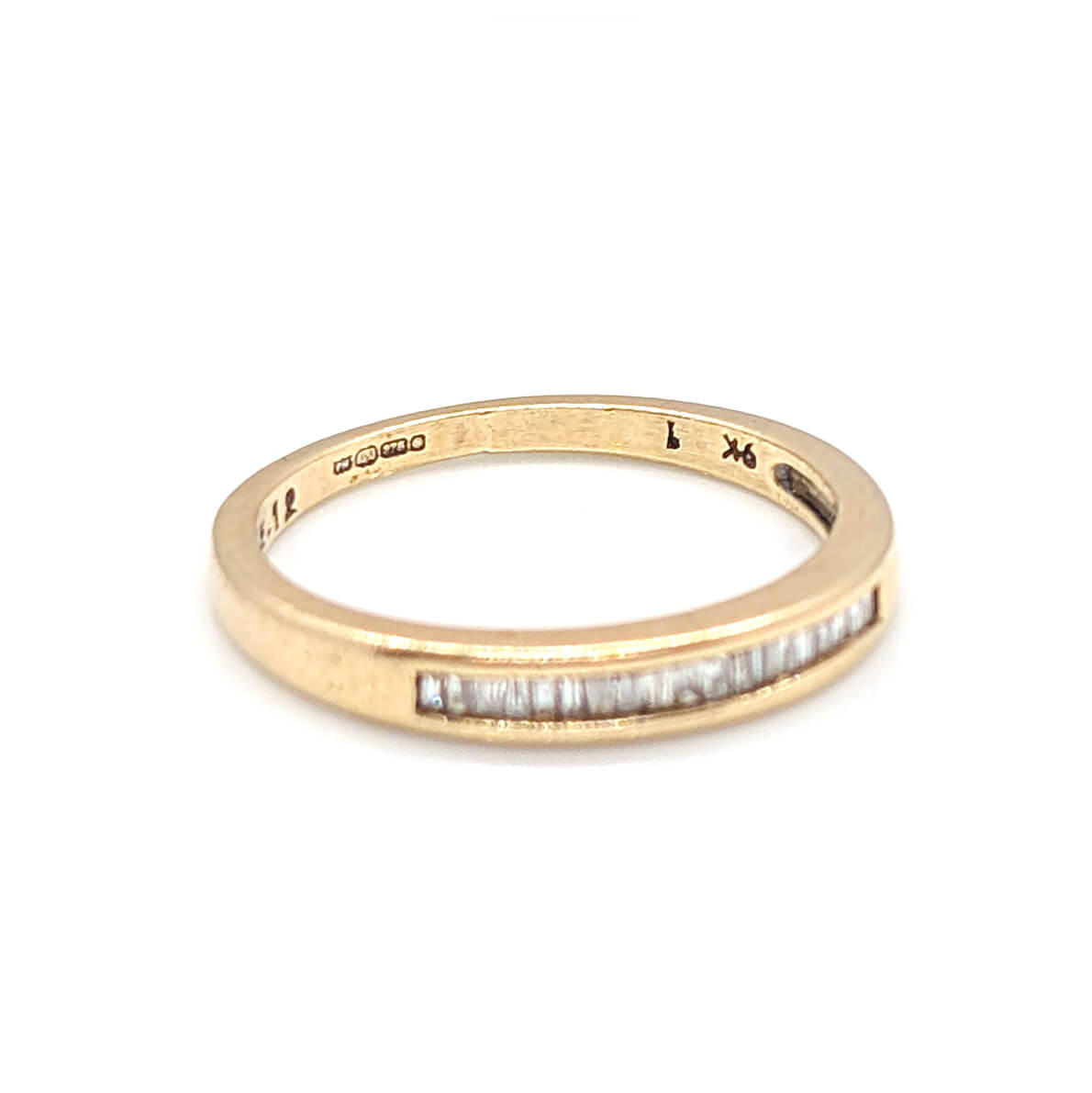 9ct Yellow Gold Quarter Eternity Ring with Baguette Diamonds
