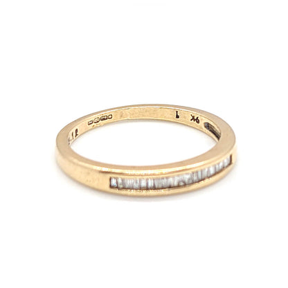 9ct Yellow Gold Quarter Eternity Ring with Baguette Diamonds