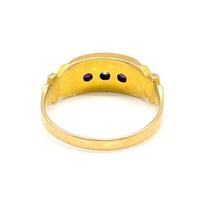 18ct Yellow Gold Ruby and Diamond Ring