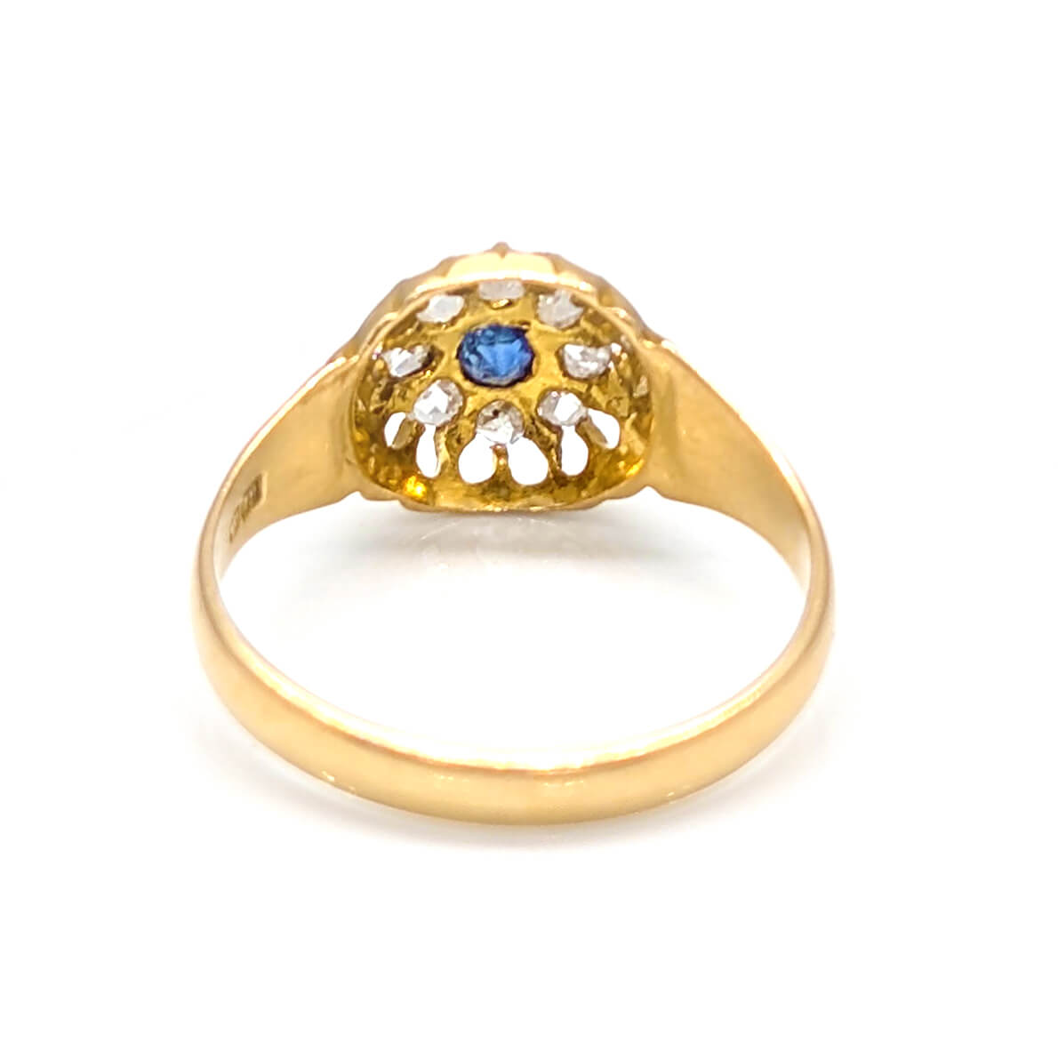 18ct Yellow Gold Daisy Cluster with Sapphire and Diamonds