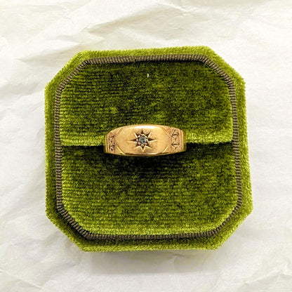 Antique 18ct Yellow Gold Ring with Rose Cut Diamond