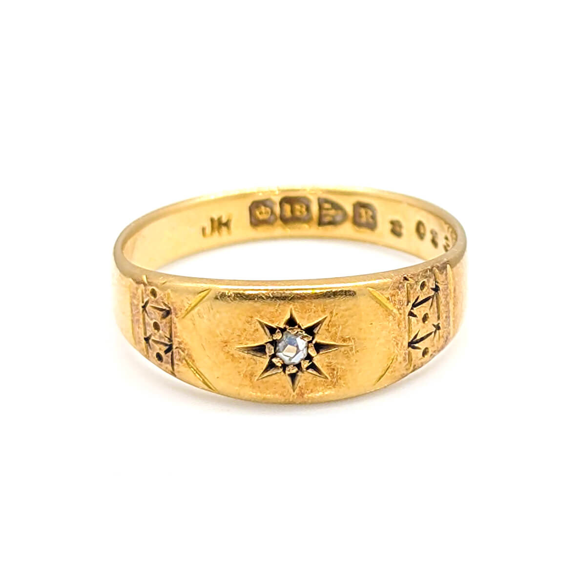 Antique 18ct Yellow Gold Ring with Rose Cut Diamond