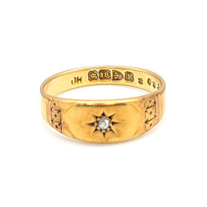Antique 18ct Yellow Gold Ring with Rose Cut Diamond