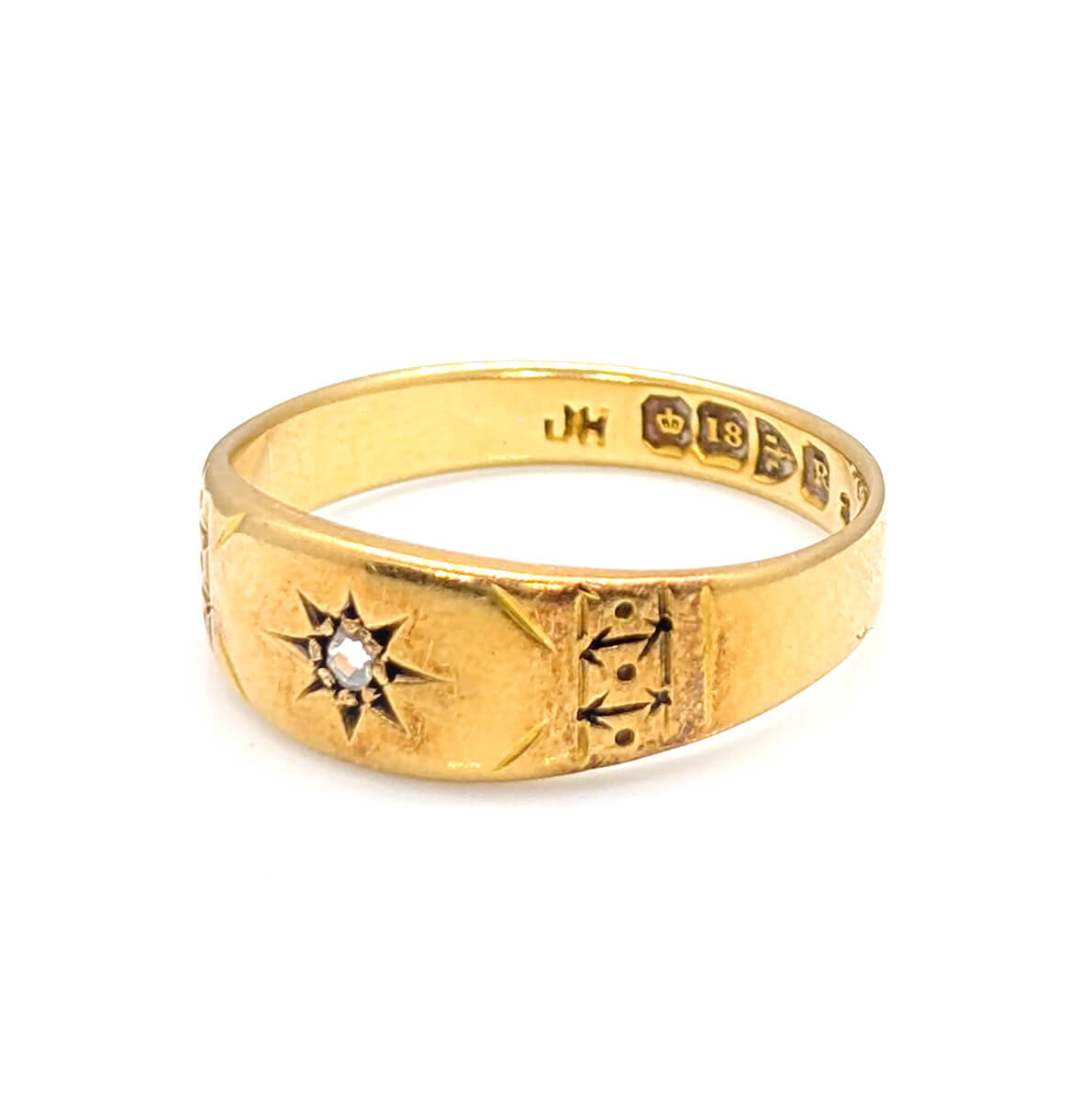 Antique 18ct Yellow Gold Ring with Rose Cut Diamond