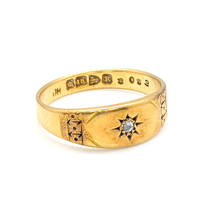 Antique 18ct Yellow Gold Ring with Rose Cut Diamond