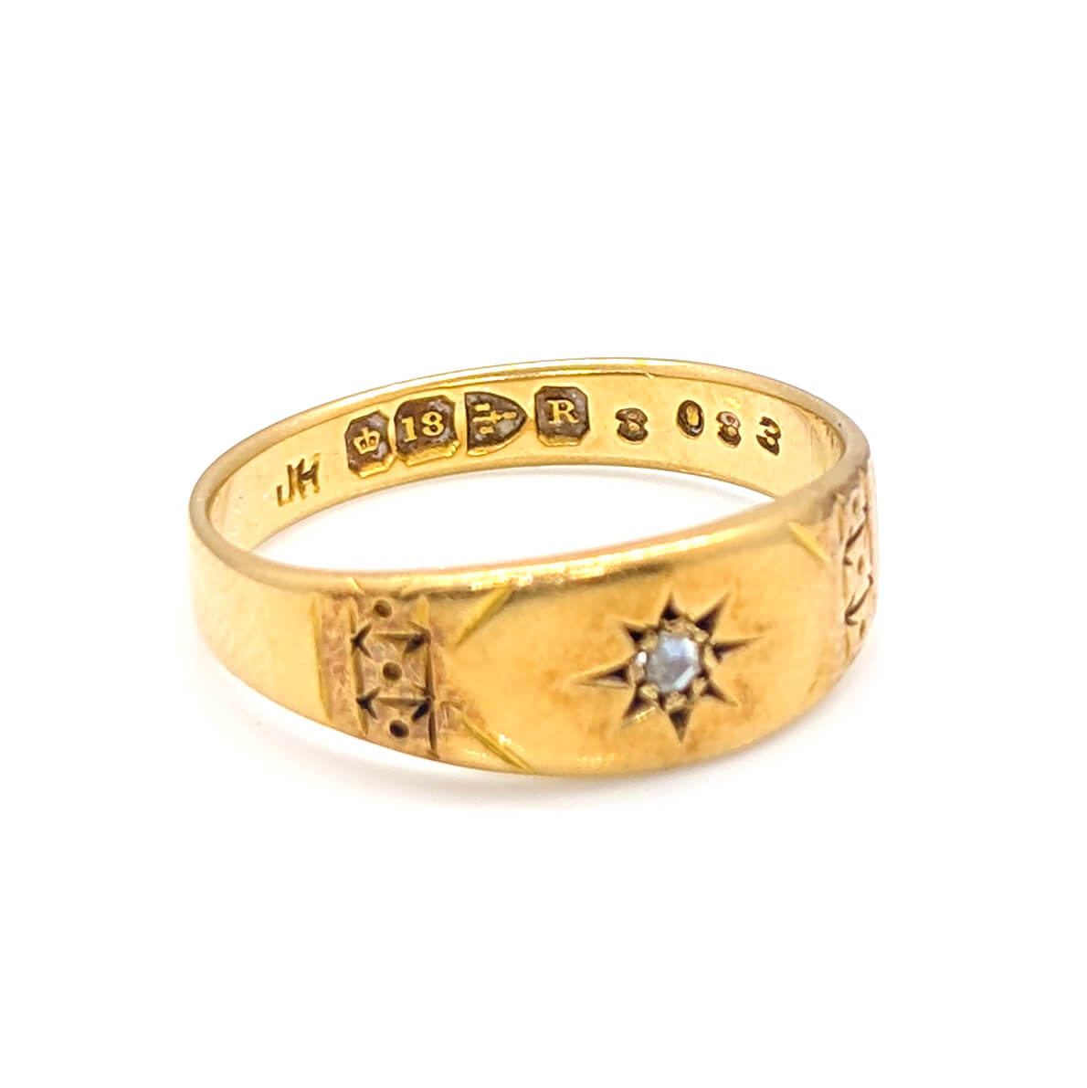 Antique 18ct Yellow Gold Ring with Rose Cut Diamond
