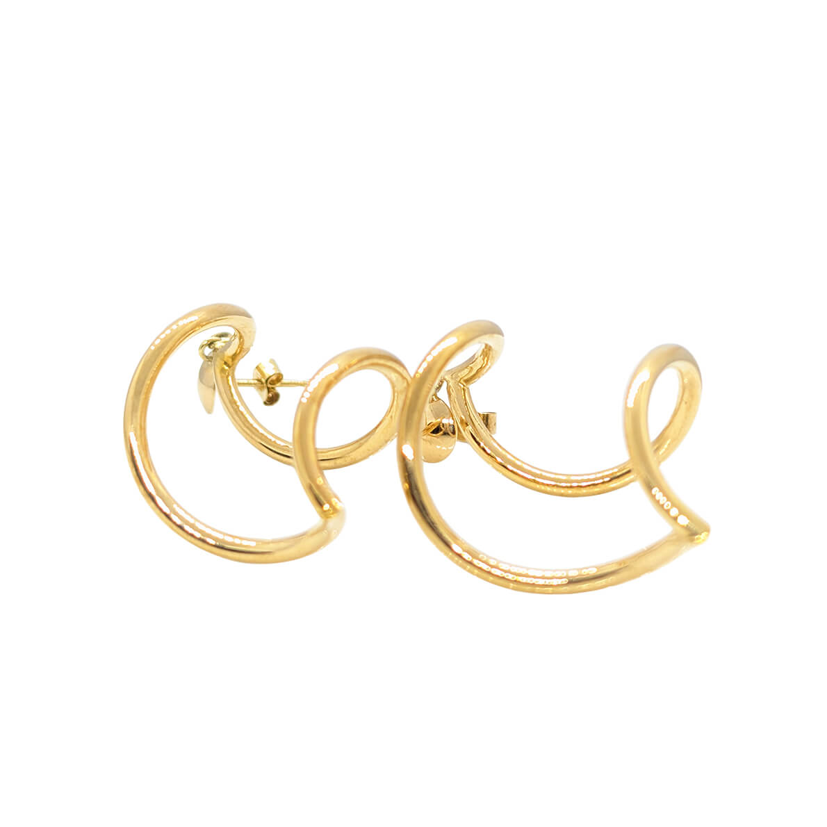 9ct Yellow Gold Twist Drop Earrings with Butterfly-Backs