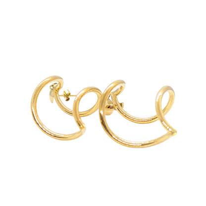 9ct Yellow Gold Twist Drop Earrings with Butterfly-Backs