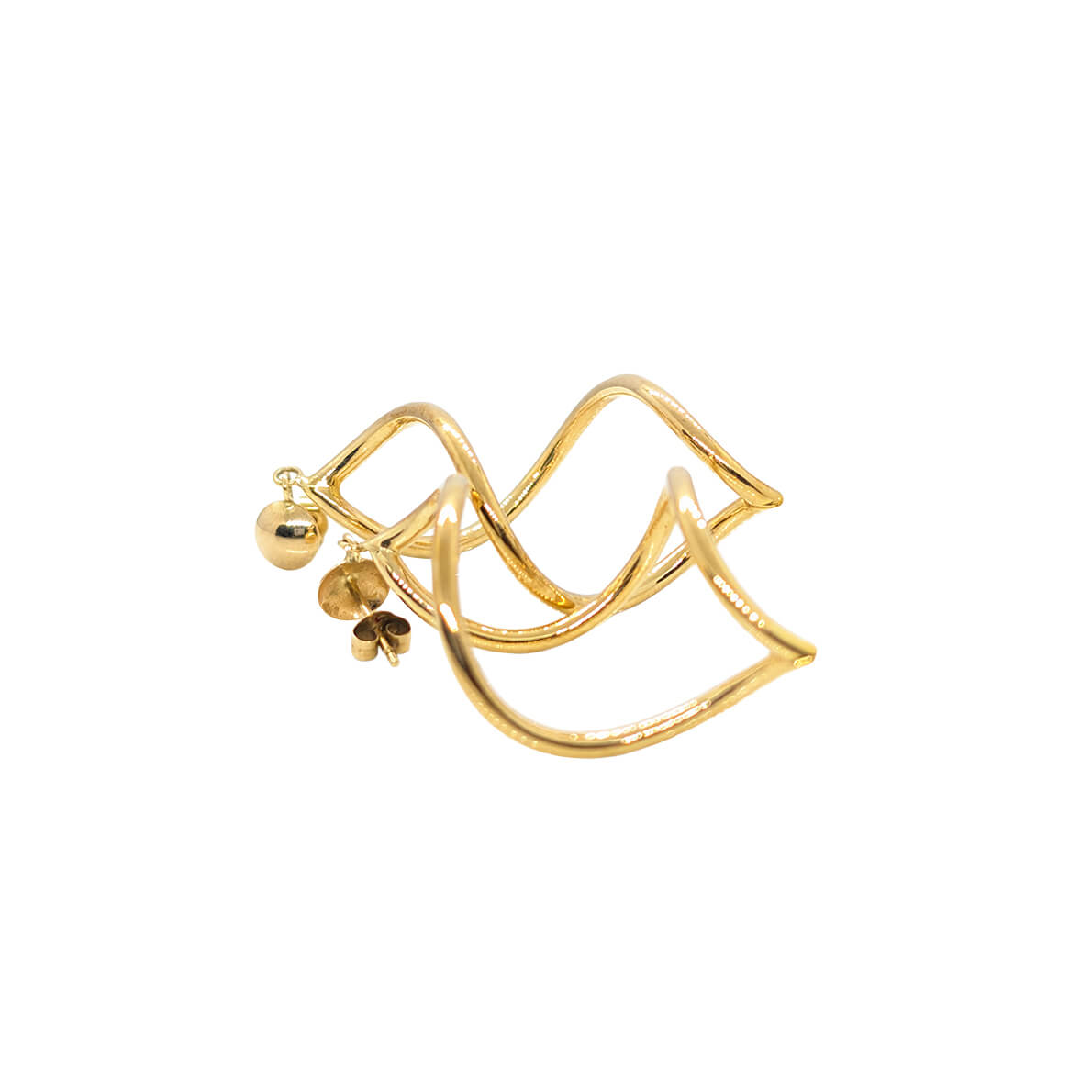 9ct Yellow Gold Twist Drop Earrings with Butterfly-Backs