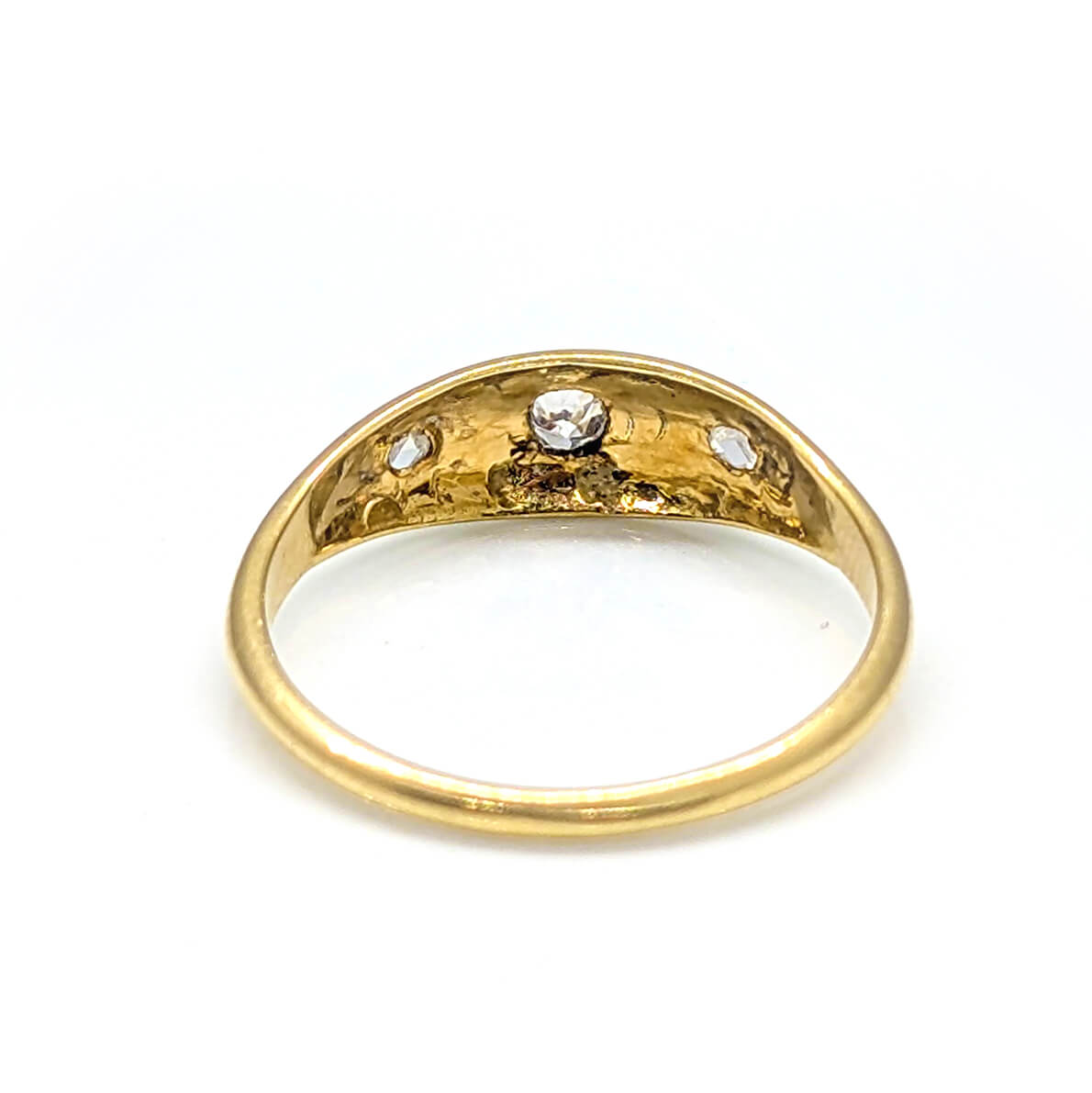 Antique 18ct Yellow Gold Trilogy with OMC and Rose Cut Diamonds