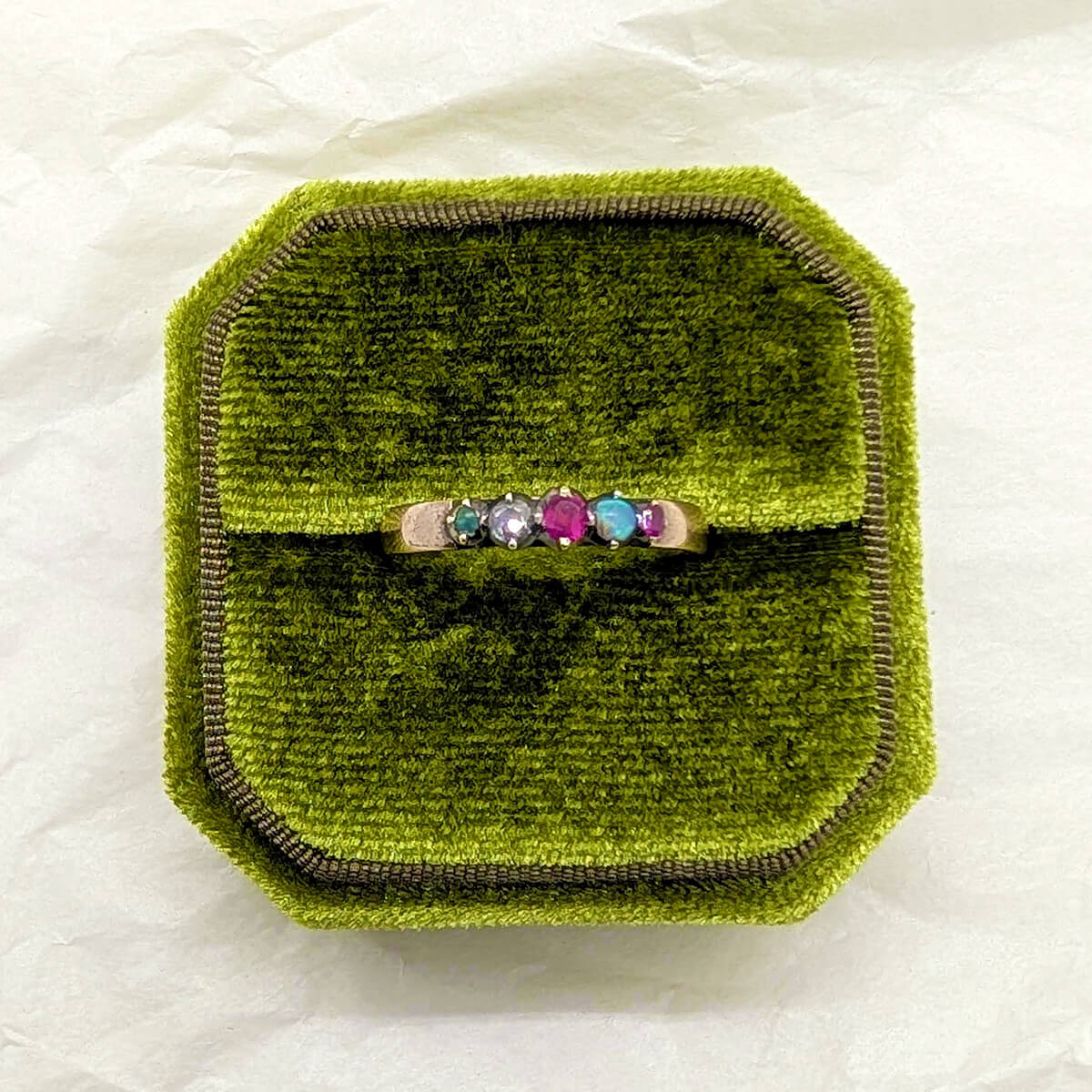 Antique 9ct Yellow Gold Conversion Ring with Various Stones