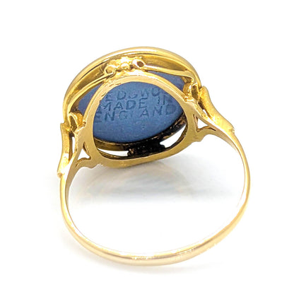 9ct Yellow Gold Wedgwood Jasperware Cherub Ring